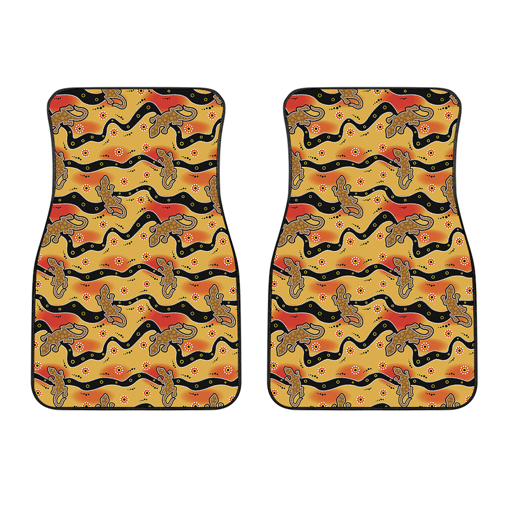 Aboriginal Lizard Pattern Print Front Car Floor Mats