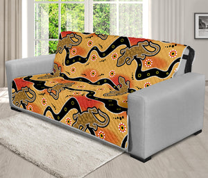 Aboriginal Lizard Pattern Print Futon Protector