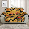 Aboriginal Lizard Pattern Print Half Sofa Protector