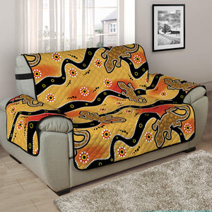 Aboriginal Lizard Pattern Print Half Sofa Protector