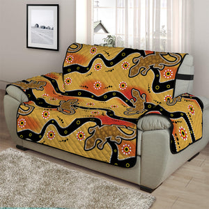 Aboriginal Lizard Pattern Print Half Sofa Protector