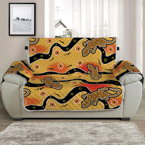 Aboriginal Lizard Pattern Print Half Sofa Protector