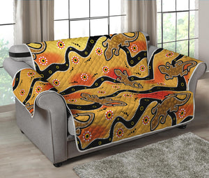 Aboriginal Lizard Pattern Print Loveseat Protector