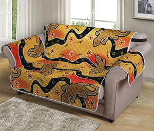 Aboriginal Lizard Pattern Print Loveseat Protector