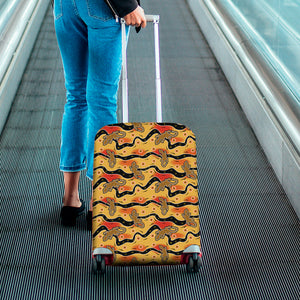 Aboriginal Lizard Pattern Print Luggage Cover