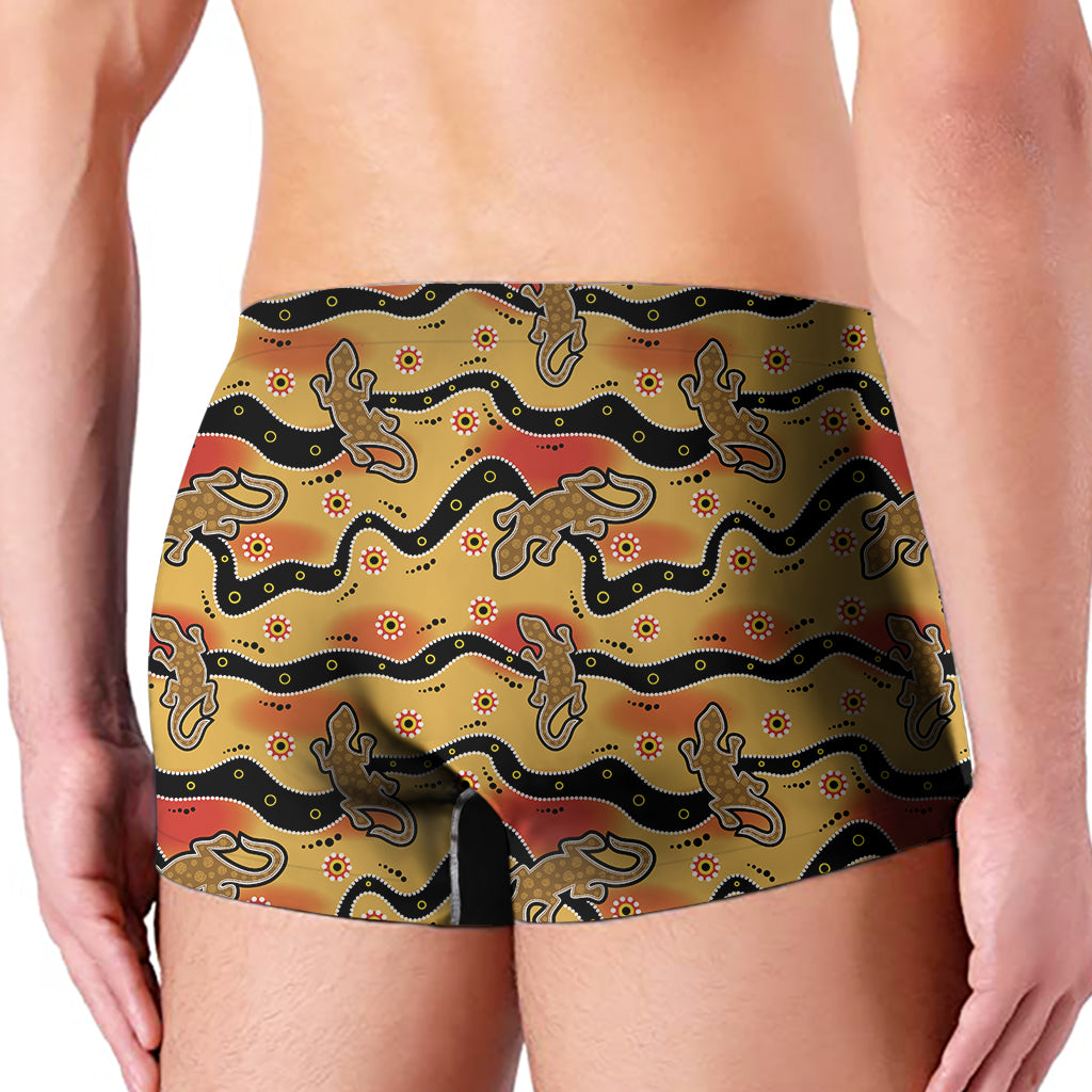 Aboriginal Lizard Pattern Print Men's Boxer Briefs