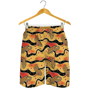 Aboriginal Lizard Pattern Print Men's Shorts