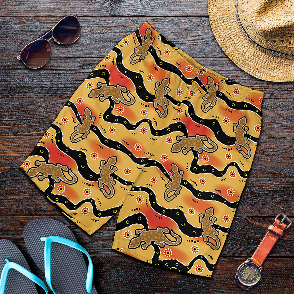 Aboriginal Lizard Pattern Print Men's Shorts