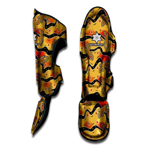 Aboriginal Lizard Pattern Print Muay Thai Shin Guard