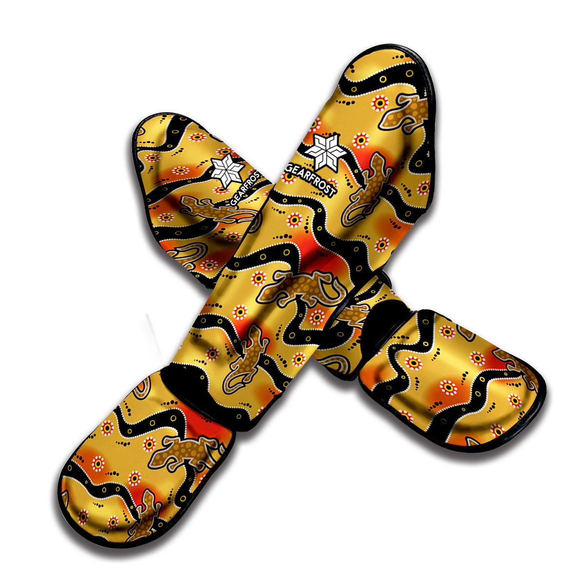 Aboriginal Lizard Pattern Print Muay Thai Shin Guard