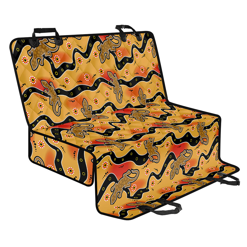 Aboriginal Lizard Pattern Print Pet Car Back Seat Cover