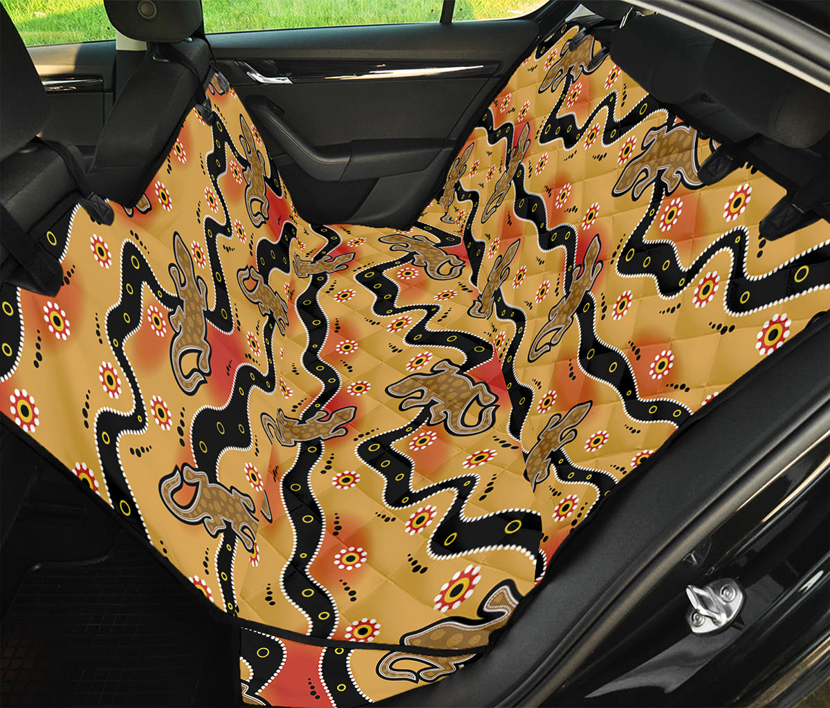 Aboriginal Lizard Pattern Print Pet Car Back Seat Cover