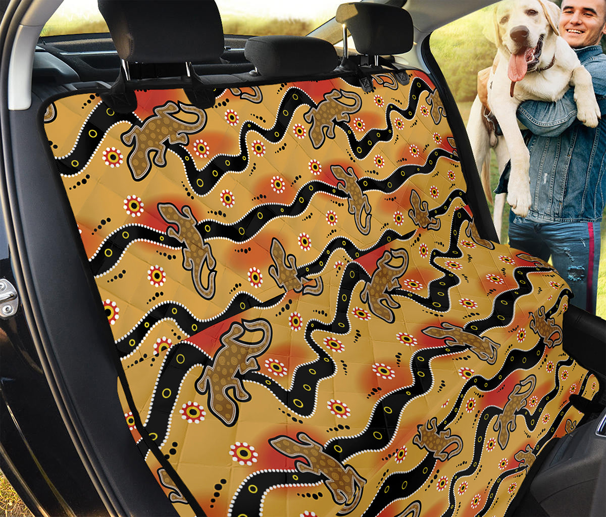 Aboriginal Lizard Pattern Print Pet Car Back Seat Cover