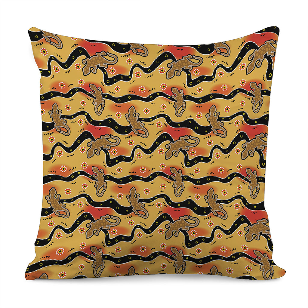 Aboriginal Lizard Pattern Print Pillow Cover