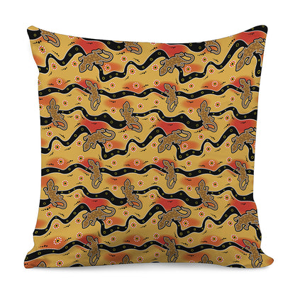 Aboriginal Lizard Pattern Print Pillow Cover
