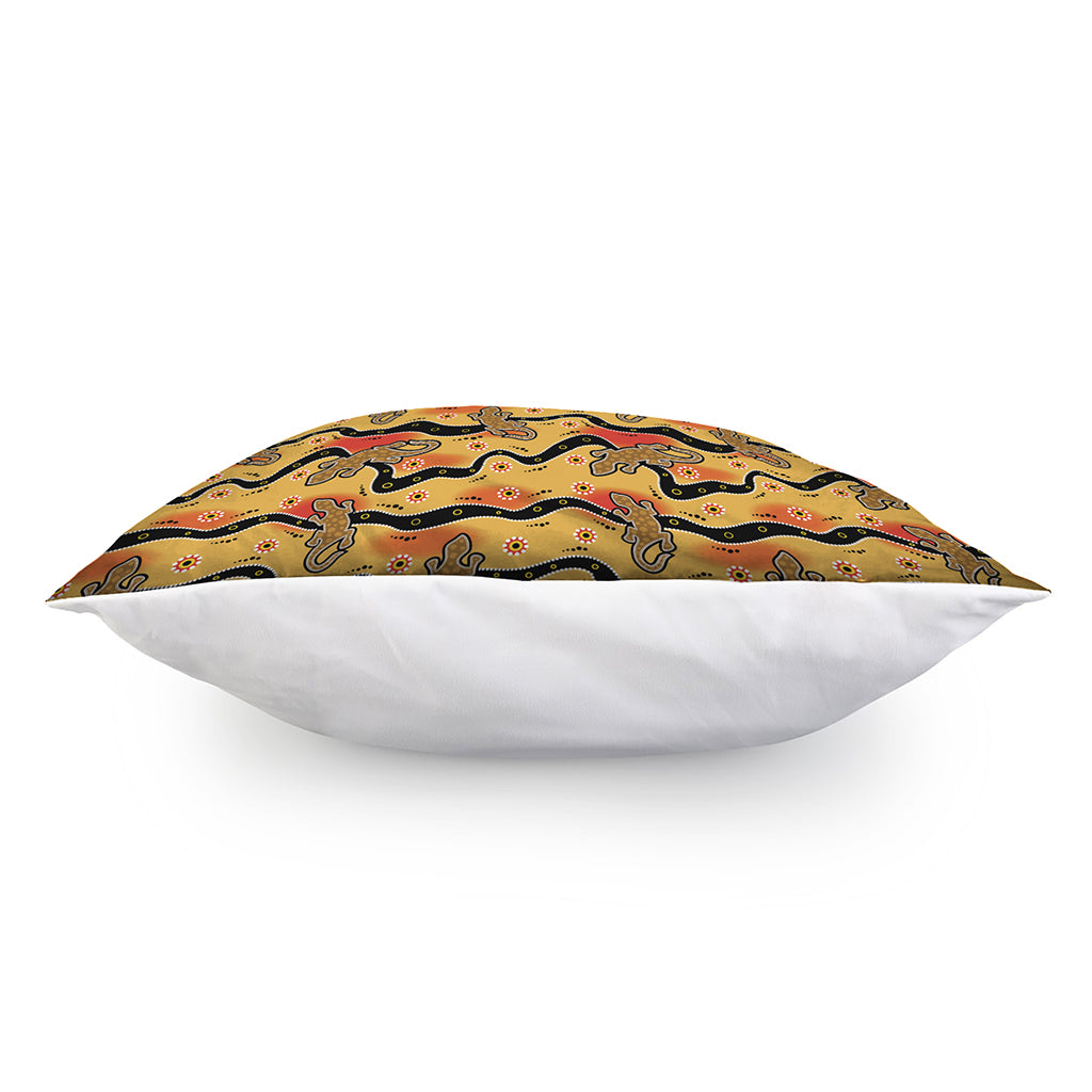 Aboriginal Lizard Pattern Print Pillow Cover