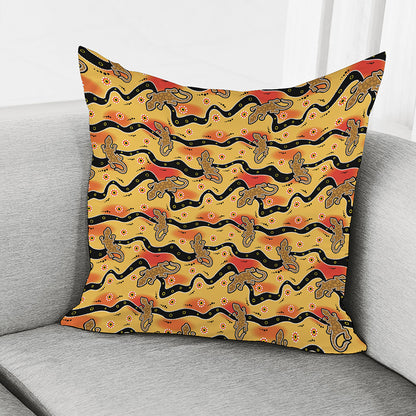 Aboriginal Lizard Pattern Print Pillow Cover