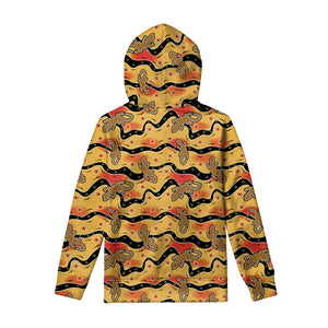 Aboriginal Lizard Pattern Print Pullover Hoodie