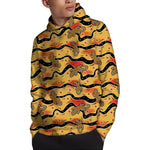 Aboriginal Lizard Pattern Print Pullover Hoodie