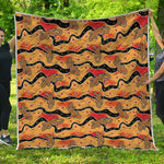 Aboriginal Lizard Pattern Print Quilt