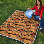 Aboriginal Lizard Pattern Print Quilt