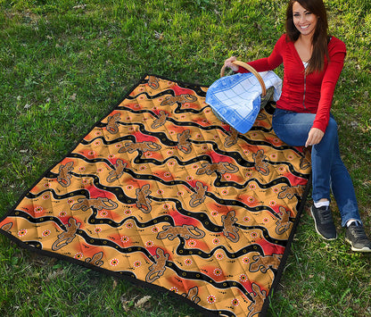 Aboriginal Lizard Pattern Print Quilt