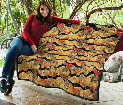 Aboriginal Lizard Pattern Print Quilt