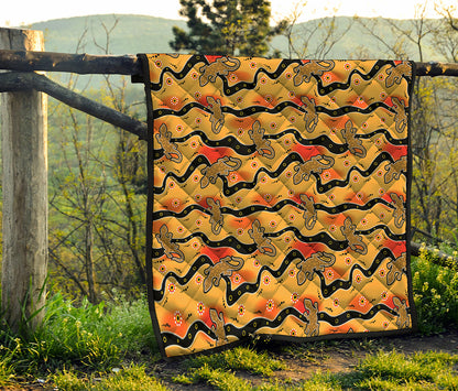 Aboriginal Lizard Pattern Print Quilt