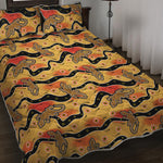 Aboriginal Lizard Pattern Print Quilt Bed Set