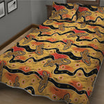 Aboriginal Lizard Pattern Print Quilt Bed Set