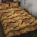 Aboriginal Lizard Pattern Print Quilt Bed Set
