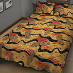 Aboriginal Lizard Pattern Print Quilt Bed Set