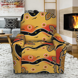 Aboriginal Lizard Pattern Print Recliner Slipcover