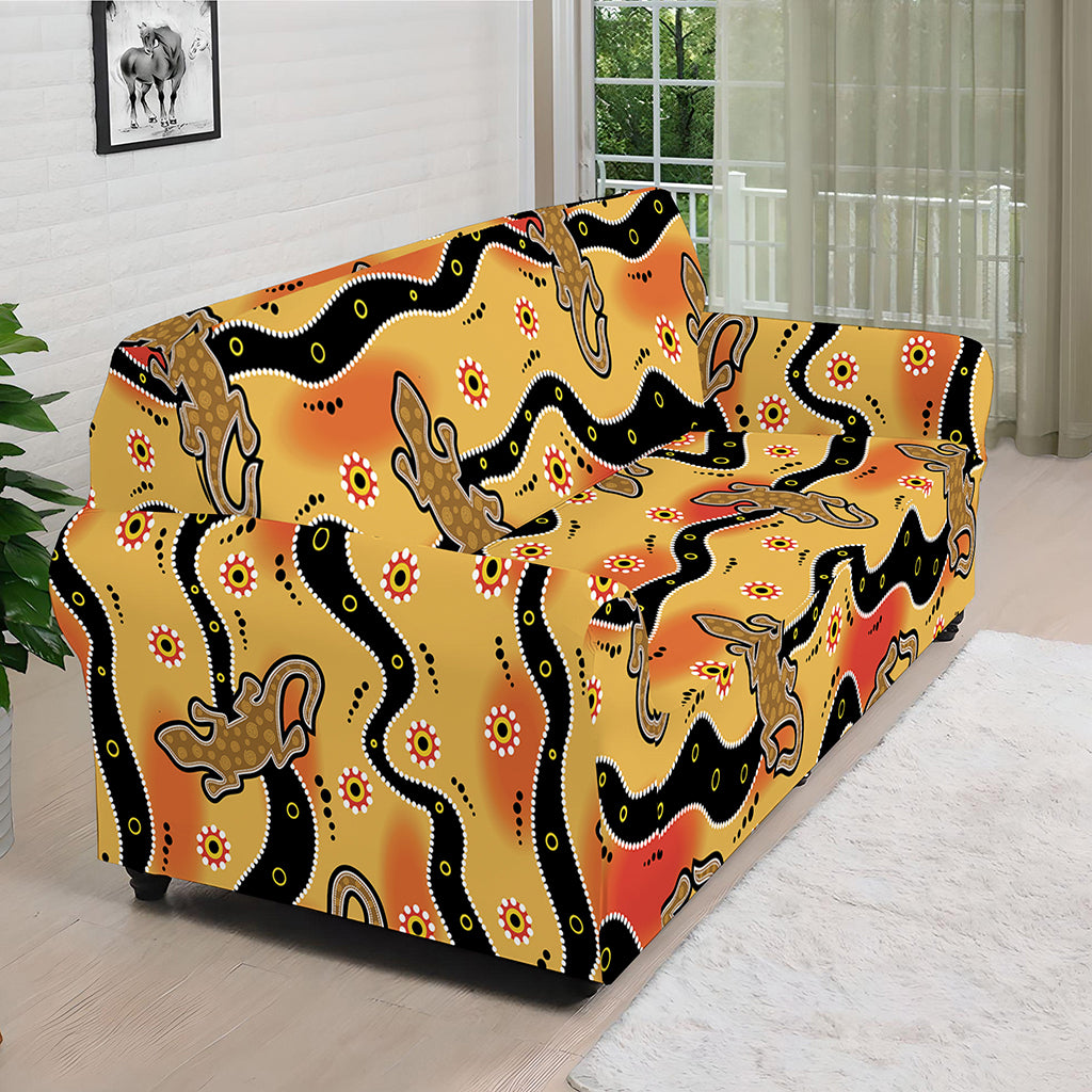 Aboriginal Lizard Pattern Print Sofa Cover