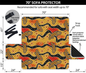 Aboriginal Lizard Pattern Print Sofa Protector