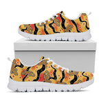 Aboriginal Lizard Pattern Print White Sneakers