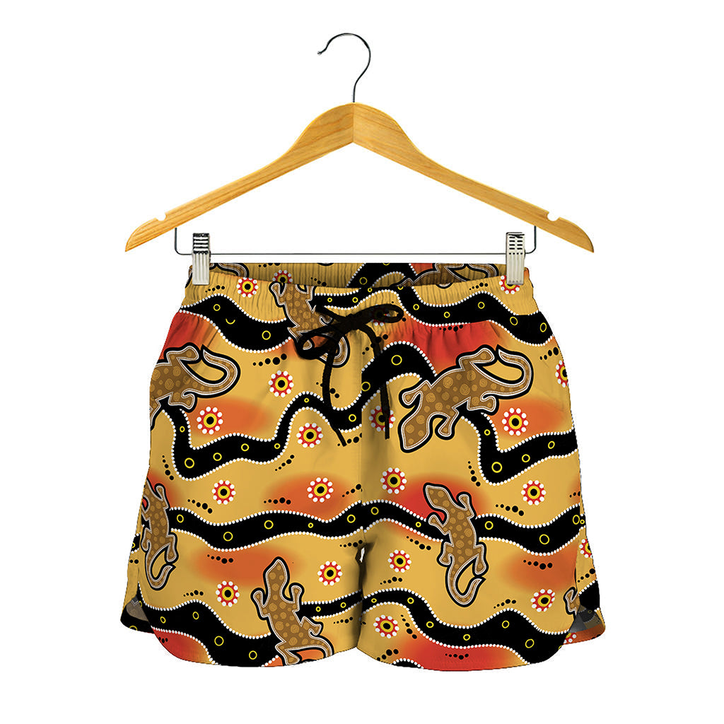 Aboriginal Lizard Pattern Print Women's Shorts