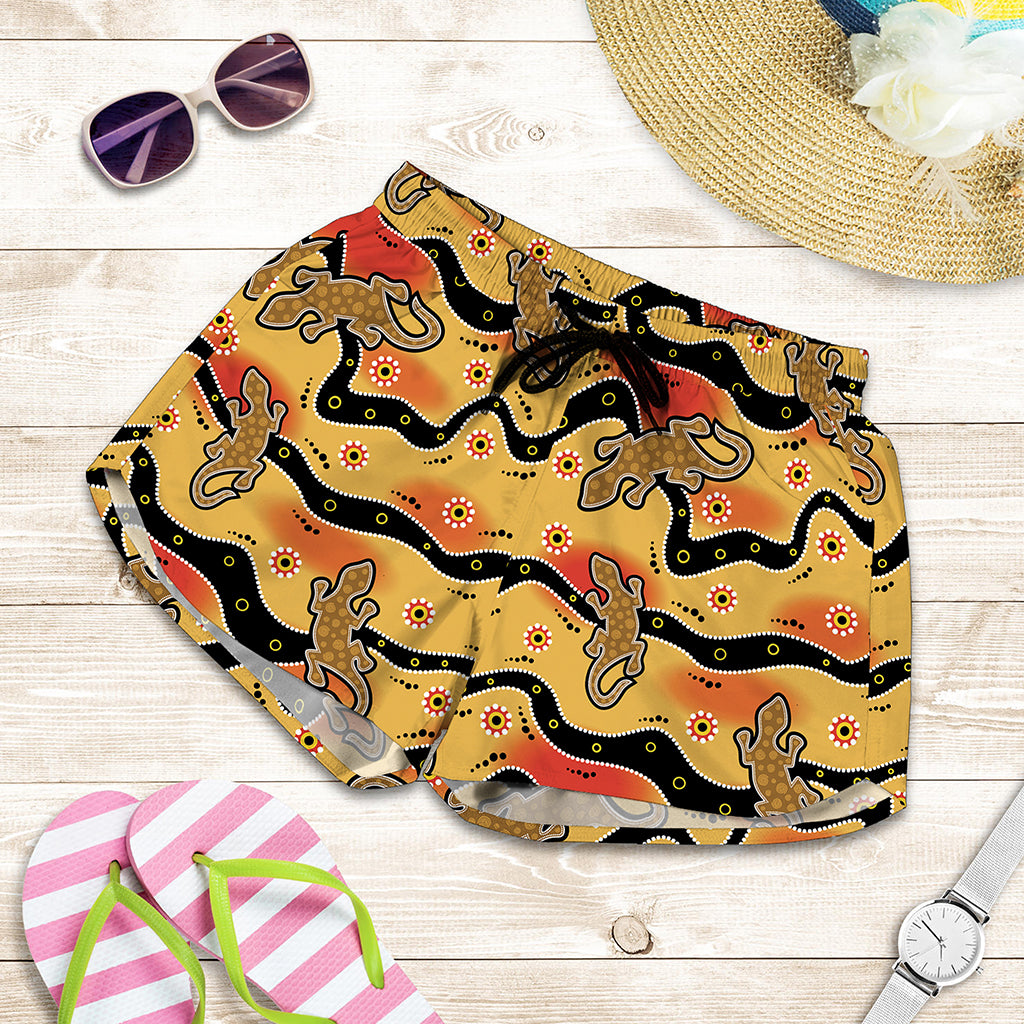 Aboriginal Lizard Pattern Print Women's Shorts