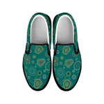 Aboriginal Sea Turtle Pattern Print Black Slip On Shoes