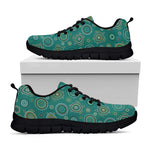 Aboriginal Sea Turtle Pattern Print Black Sneakers