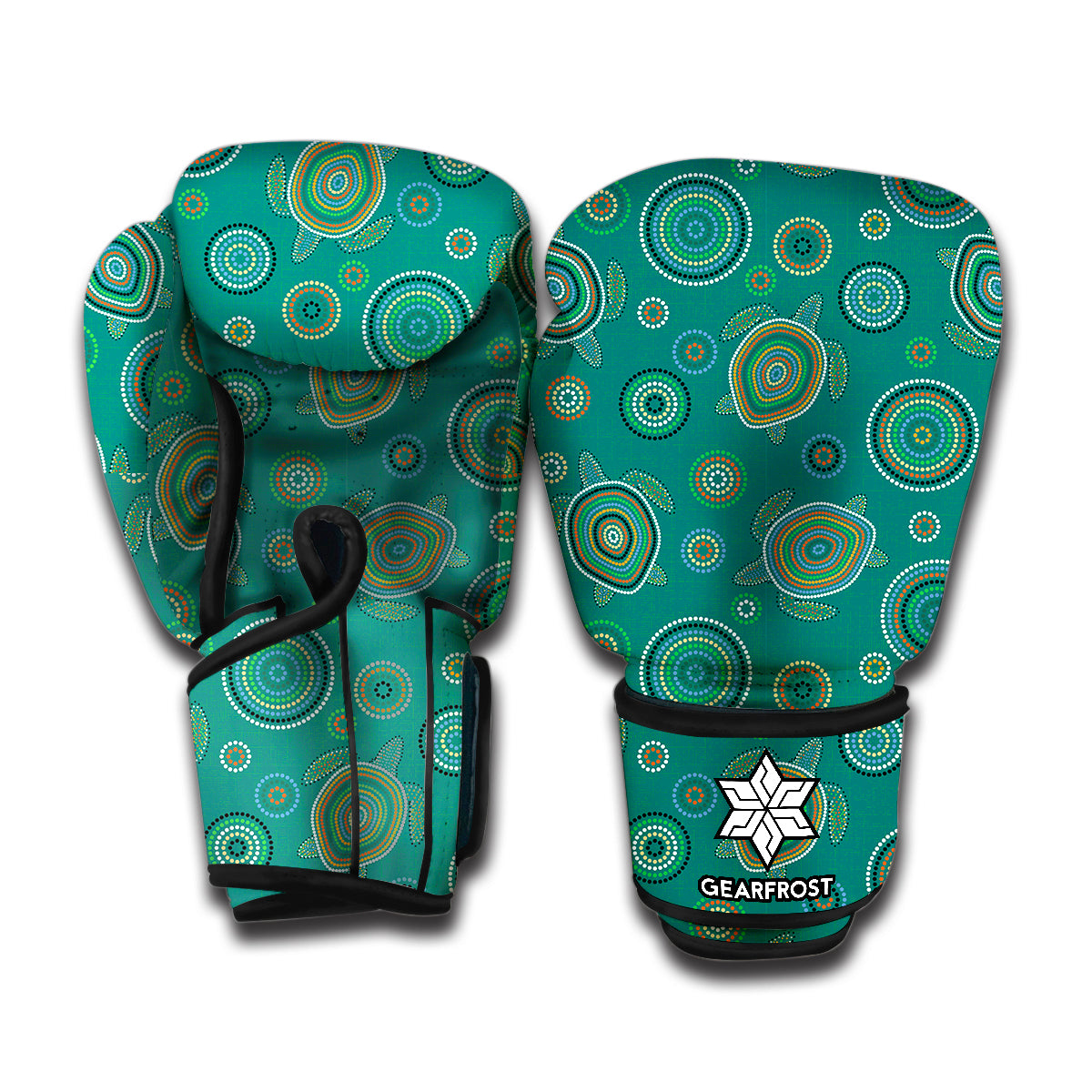 Aboriginal Sea Turtle Pattern Print Boxing Gloves