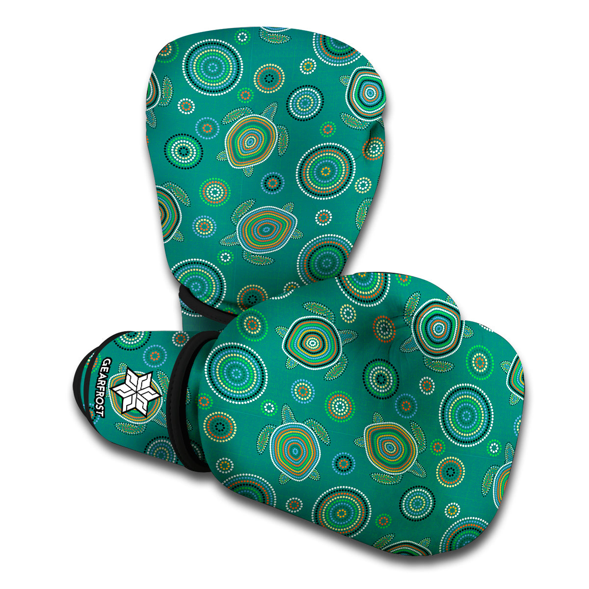 Aboriginal Sea Turtle Pattern Print Boxing Gloves