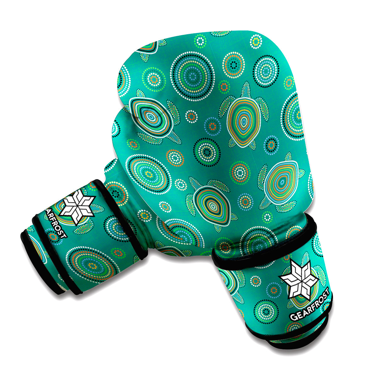 Aboriginal Sea Turtle Pattern Print Boxing Gloves