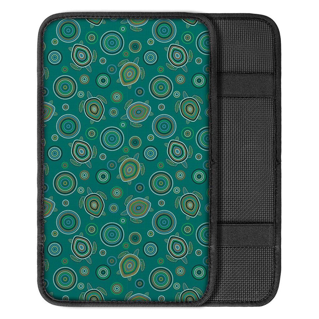 Aboriginal Sea Turtle Pattern Print Car Center Console Cover