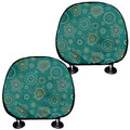 Aboriginal Sea Turtle Pattern Print Car Headrest Covers