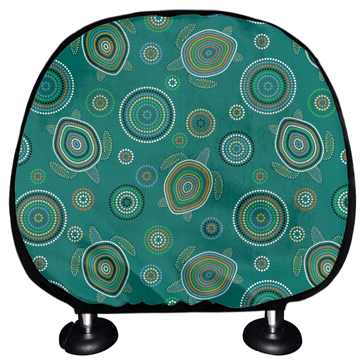 Aboriginal Sea Turtle Pattern Print Car Headrest Covers
