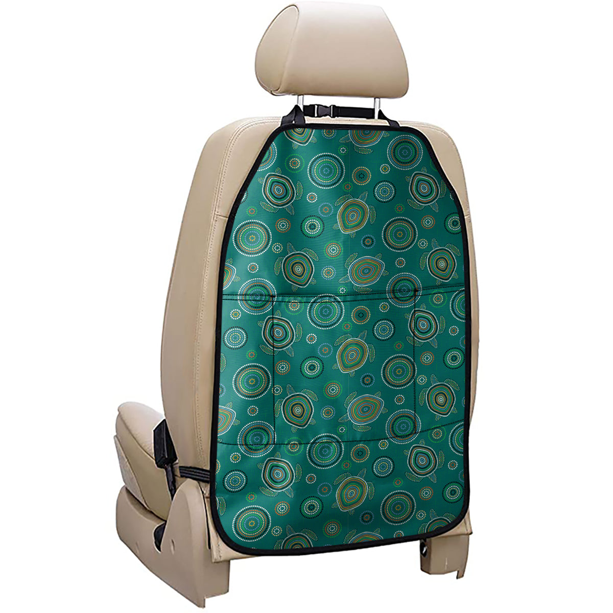 Aboriginal Sea Turtle Pattern Print Car Seat Organizers