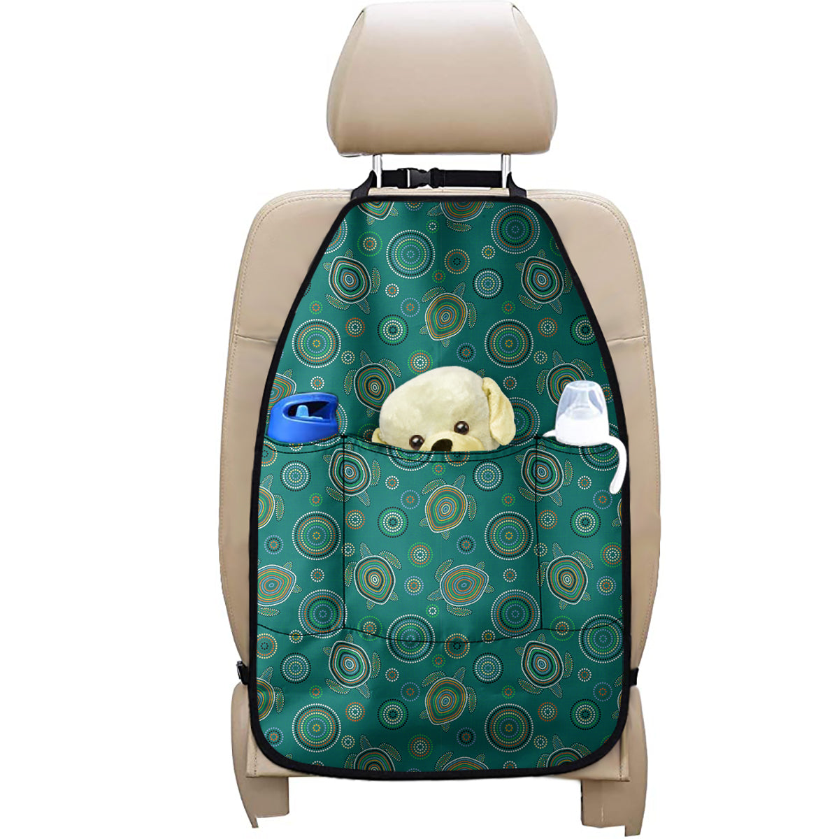 Aboriginal Sea Turtle Pattern Print Car Seat Organizers