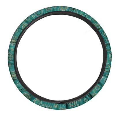 Aboriginal Sea Turtle Pattern Print Car Steering Wheel Cover