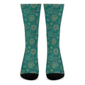 Aboriginal Sea Turtle Pattern Print Crew Socks